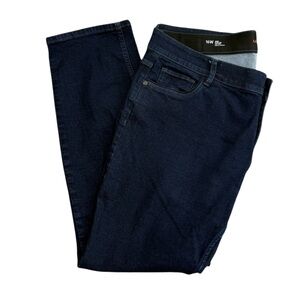 Liz Claiborne Sara Slim Leg Mid-Rise Dark Blue Jeans, Stretch, Women's Size 16W